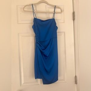 Royal Blue Satin Zara Dress - Size Small